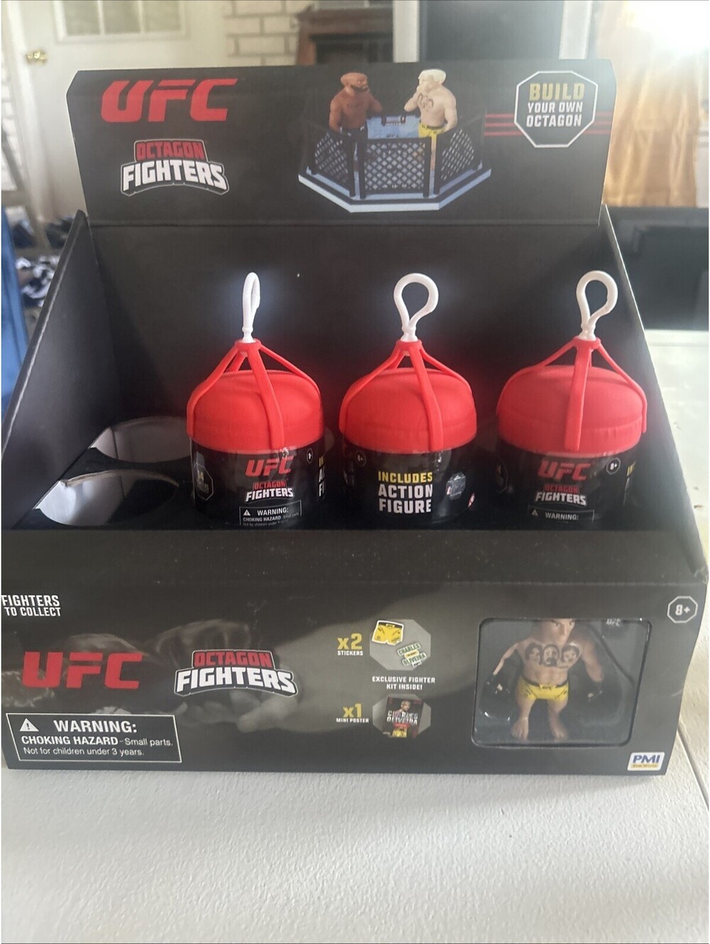 UFC Octagon Figures- Lot of 4 -Punching Bag Capsules - 3" And Display Box